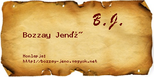 Bozzay Jenő névjegykártya