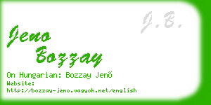 jeno bozzay business card