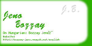 jeno bozzay business card